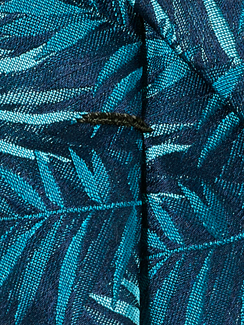 Botanical Woven Silk Tie - Teal - Image 4