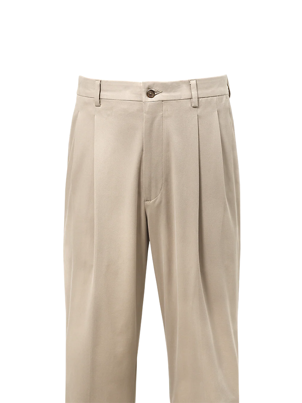 Classic Fit Cotton Stretch Twill Pleated Pants - Grey - Image 2