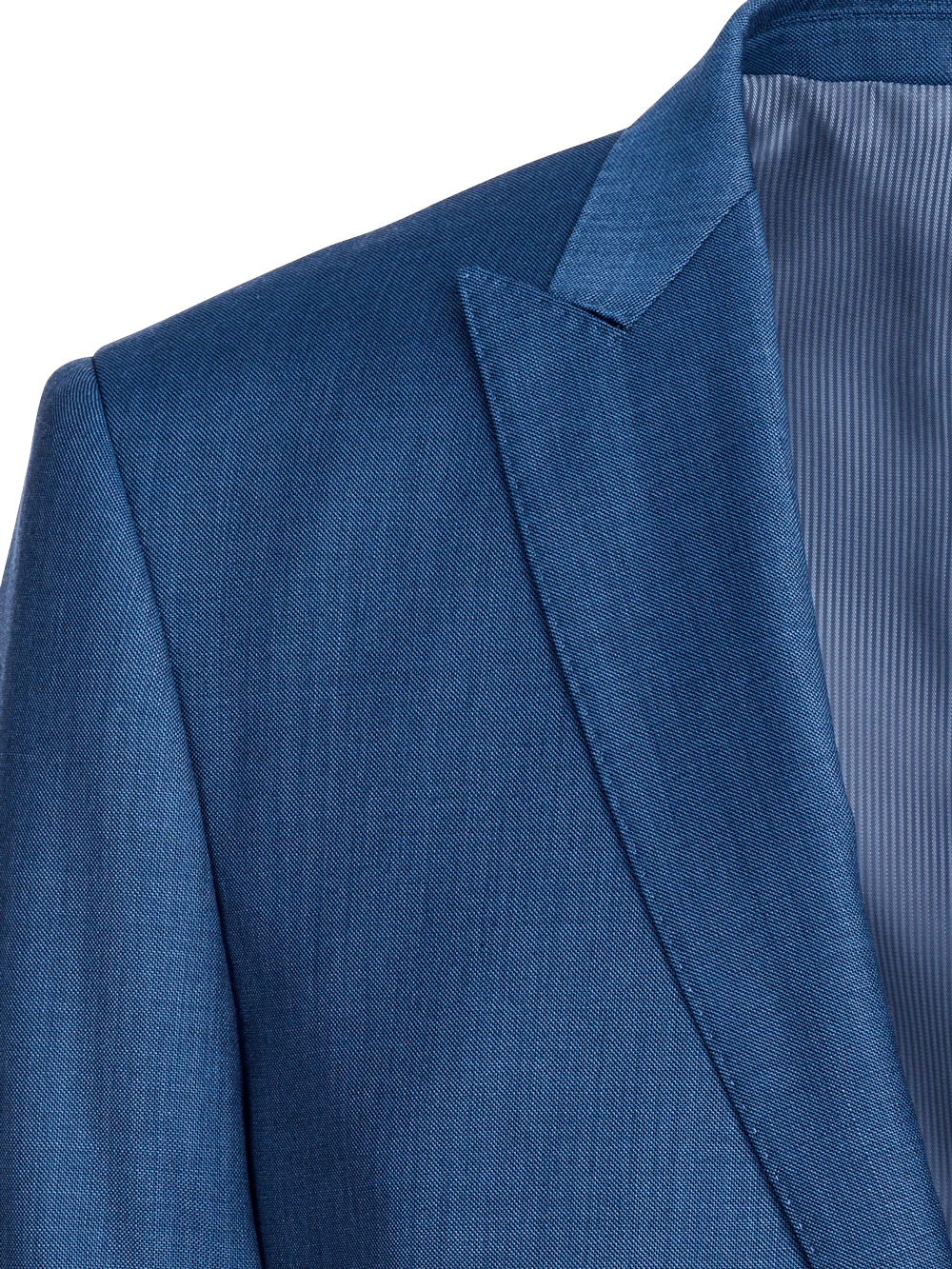Classic Fit Sharkskin Peak Lapel Suit Jacket - Slate Blue - Image 4