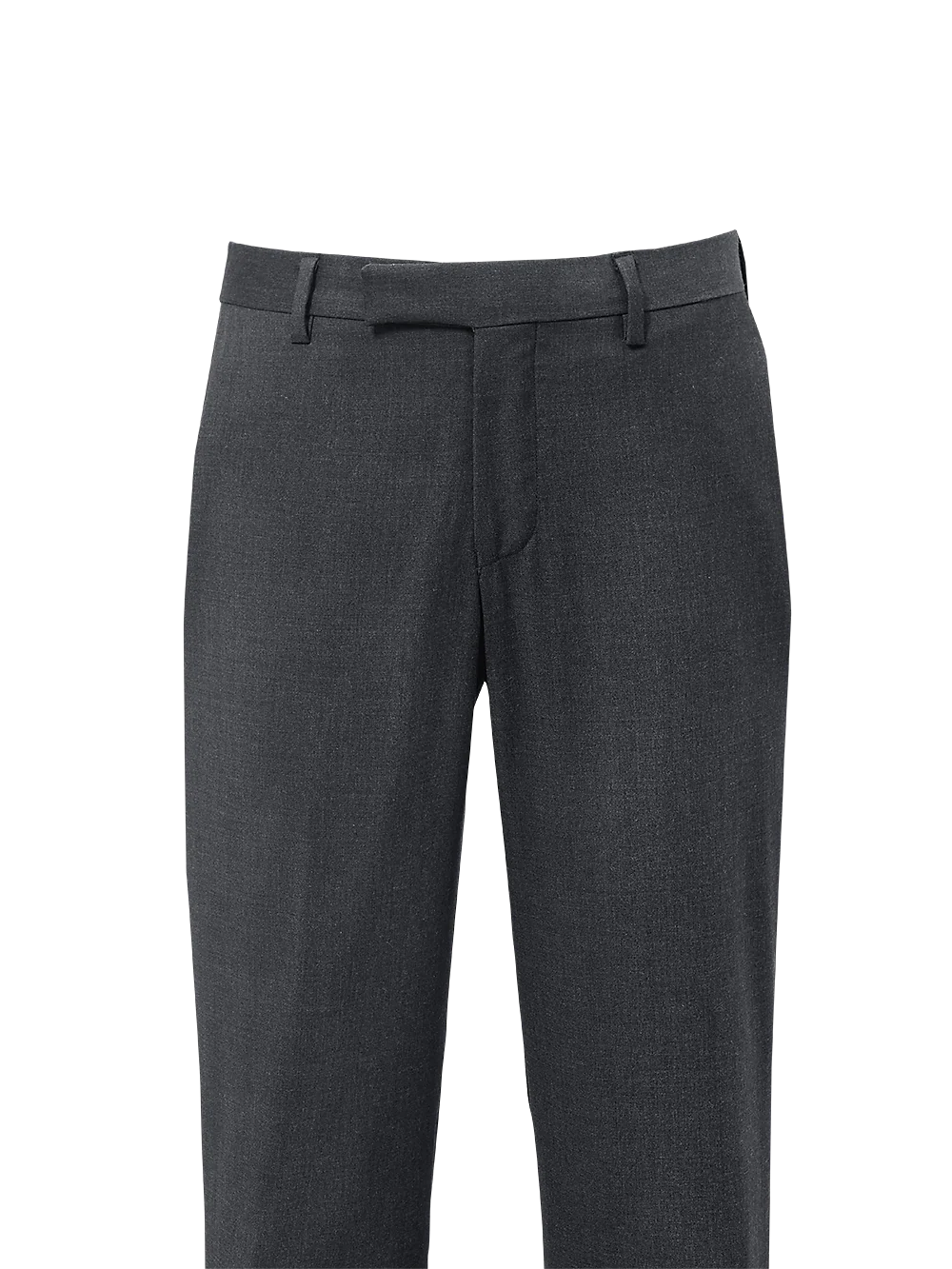 Classic Fit Wool Gabardine Flat Front Pants - Pearl Grey - Image 2