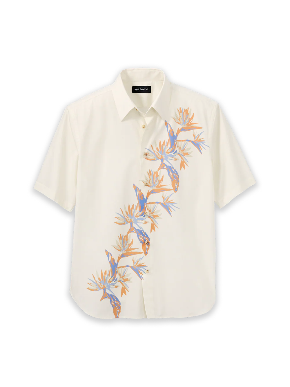 Cotton Botanical Casual Shirt - White
