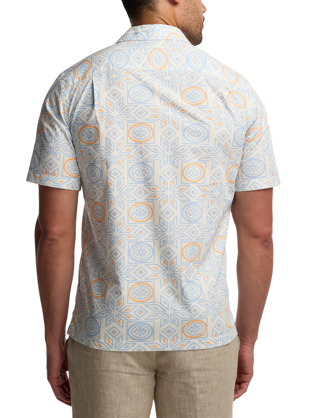 Cotton Geometric Casual Shirt - Blue - Image 5