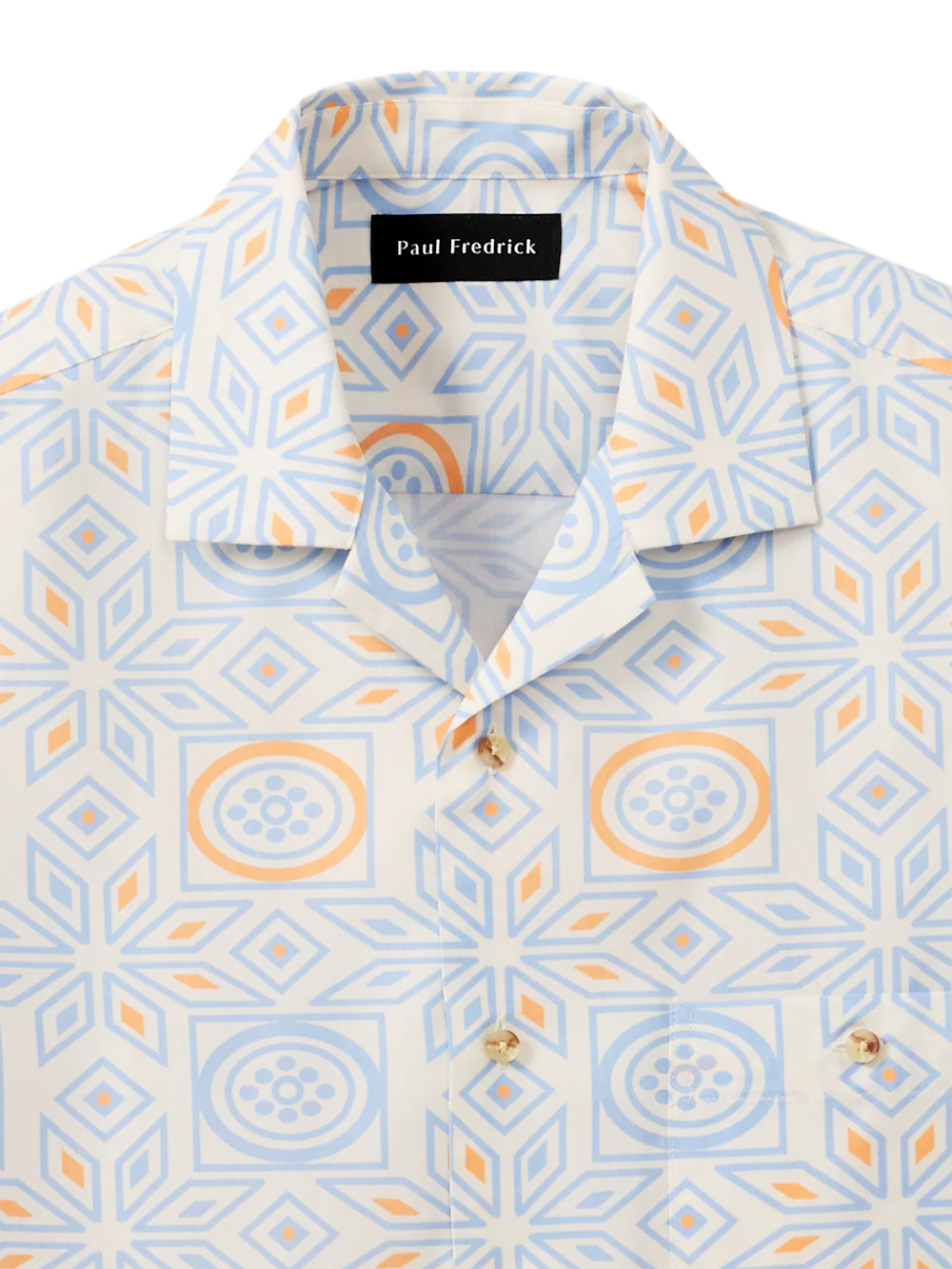 Cotton Geometric Casual Shirt - Blue - Image 6