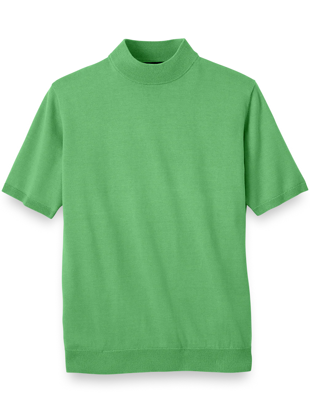 Cotton Mock Neck Sweater - Light Green