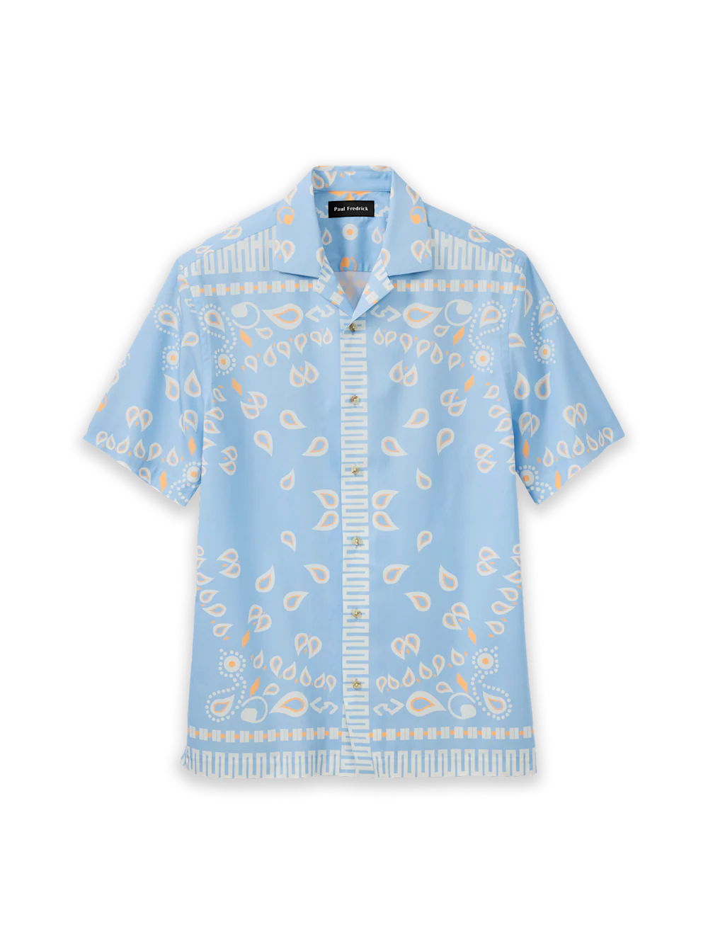 Cotton Paisley Bandana Casual Shirt - Blue