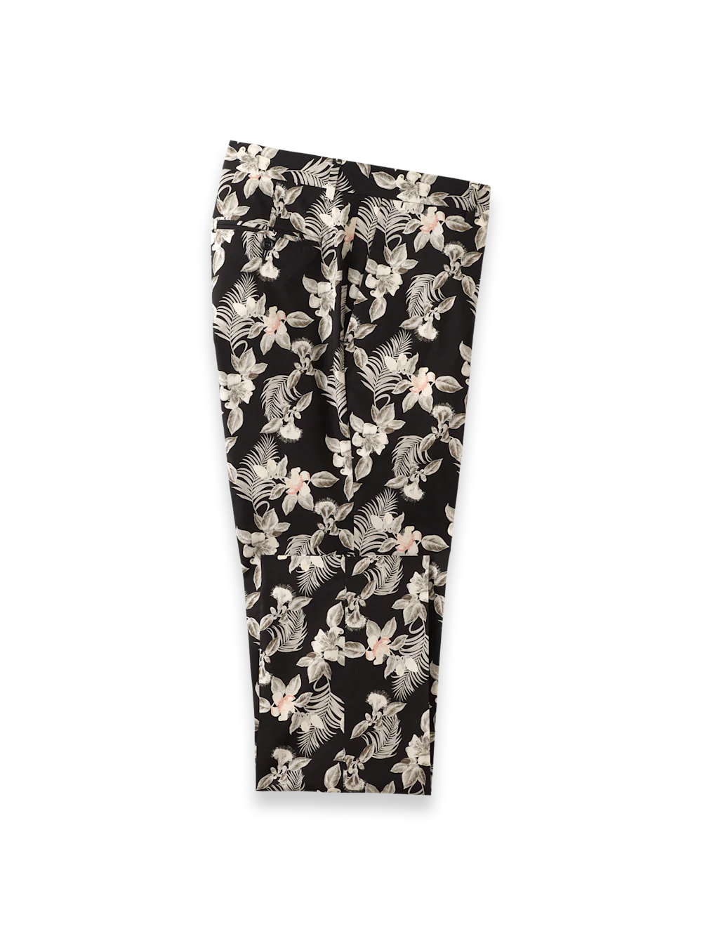 Cotton Printed Flat Fron Pants - Black Multi