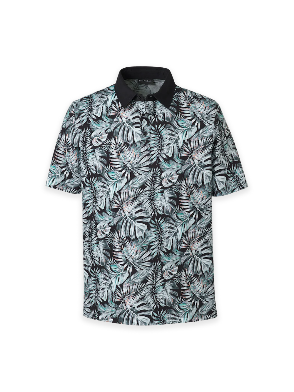 Cotton Three Button Polo - Black
