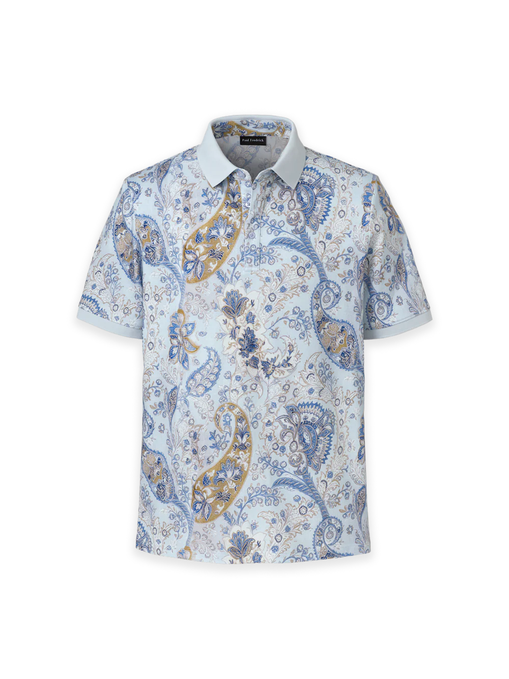 Cotton Three Button Polo - Light Blue