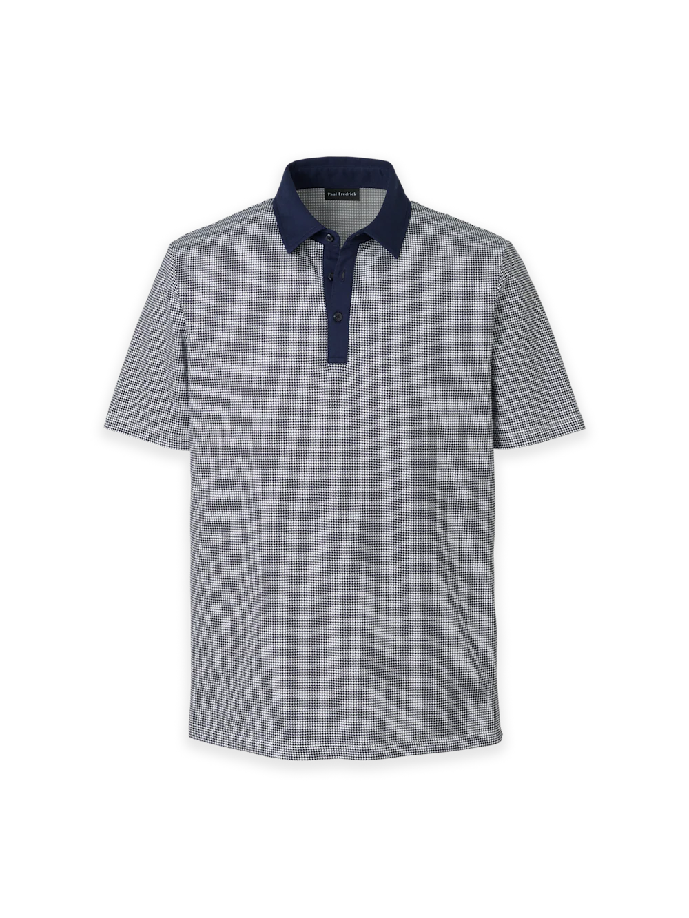 Cotton Three Button Polo - Navy