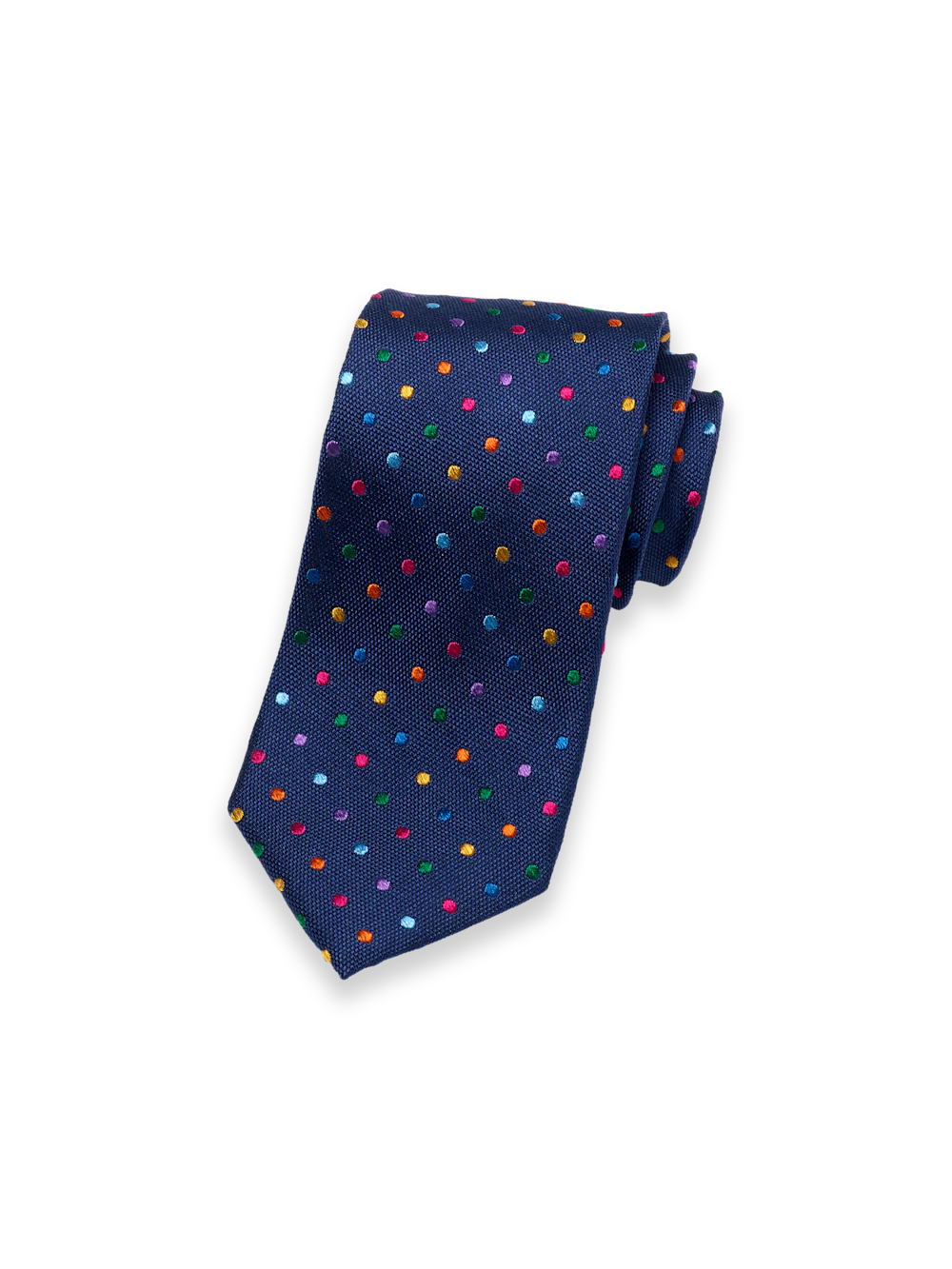 Dot Woven Silk Tie - Navy Multi
