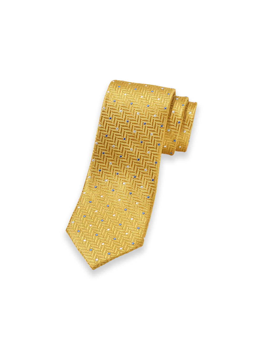 Dot Woven Silk Tie - Yellow/blue