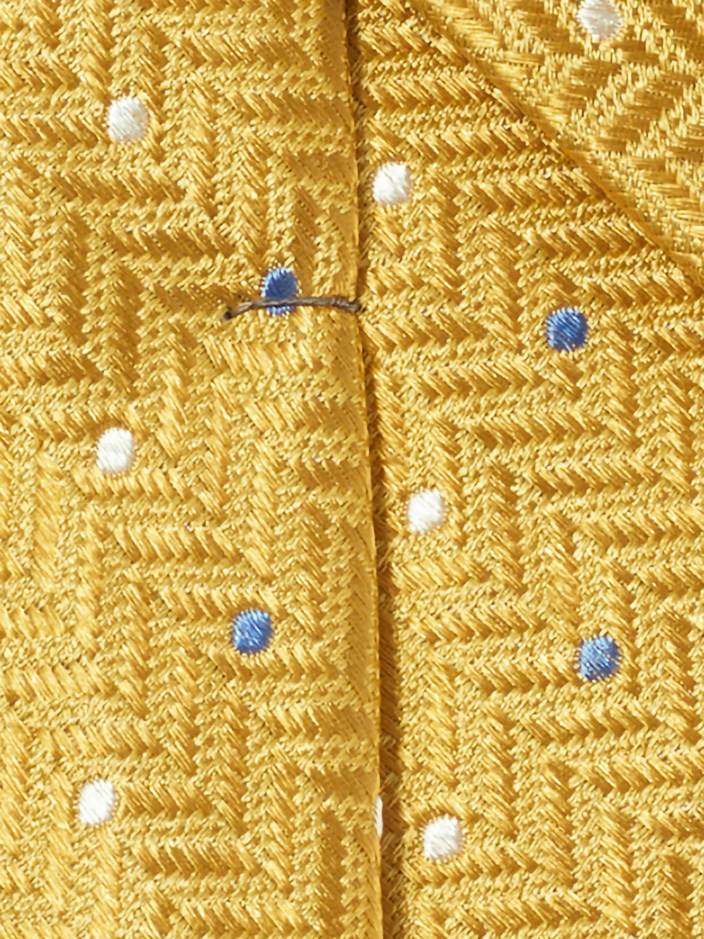 Dot Woven Silk Tie - Yellow/blue - Image 4