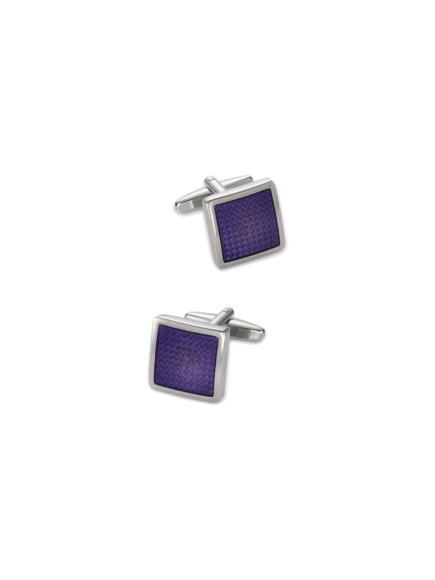 Enamel Square Cufflink - Purple