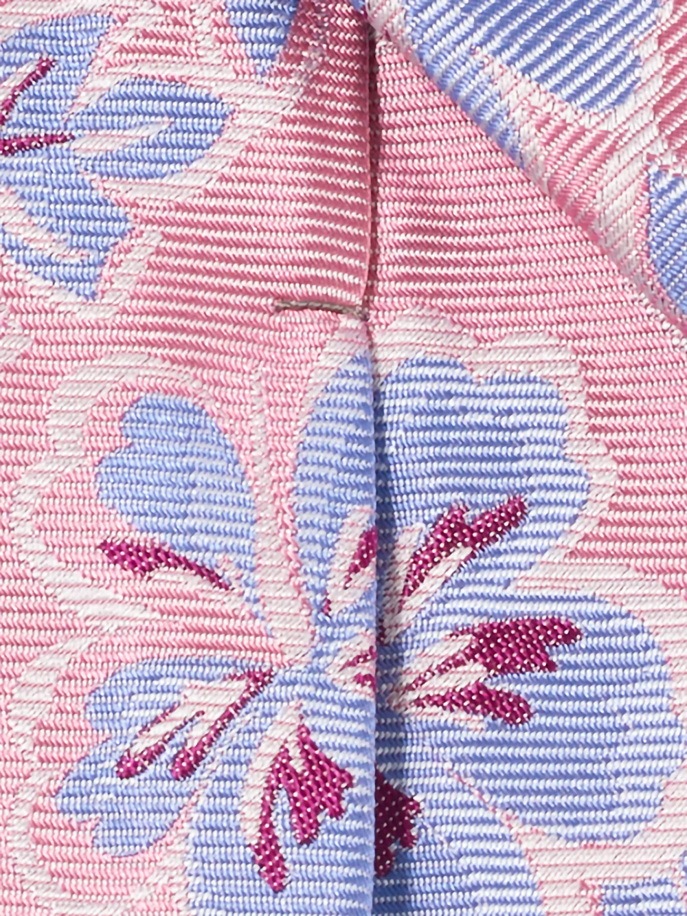 Floral Woven Silk Tie - Pink/blue - Image 4