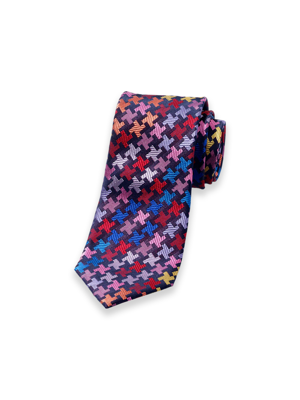 Geometric Woven Silk Tie - Multi