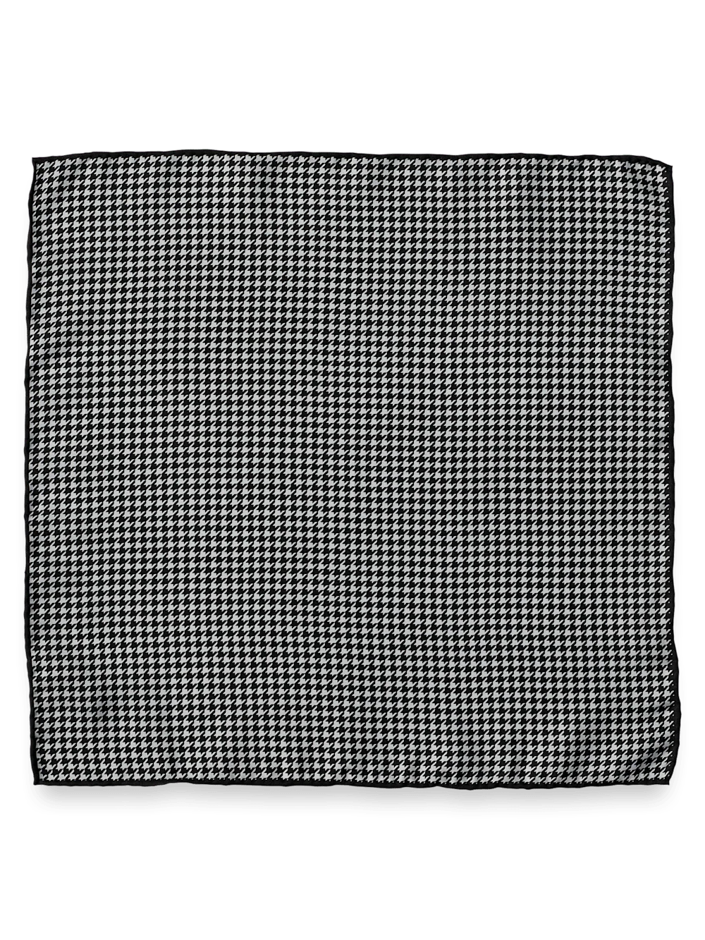Houndstooth Silk Pocket Square - Green - Image 2
