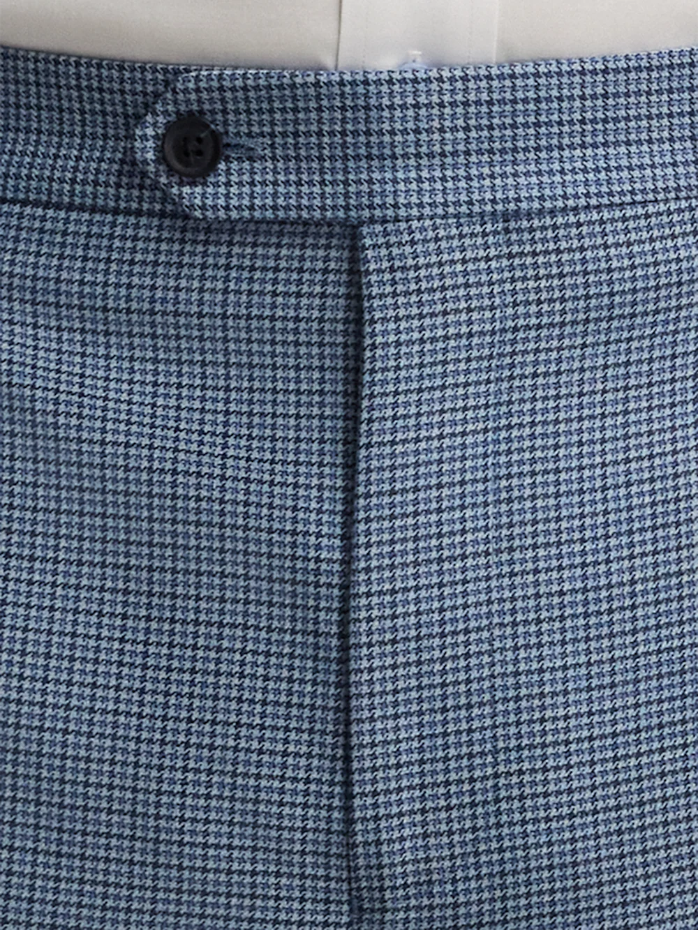 Houndstooth Wool Blend Single Pleat Suit Pants - Blue Houndstooth - Image 5
