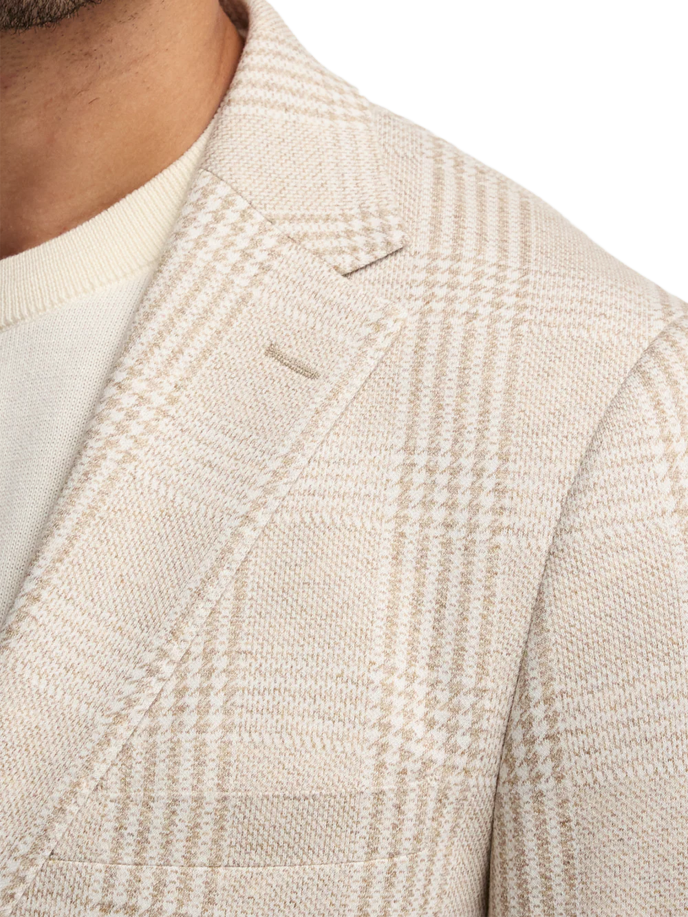 Knit Soft Touch Single Breasted Notch Lapel Sport Coat - Tan - Image 6