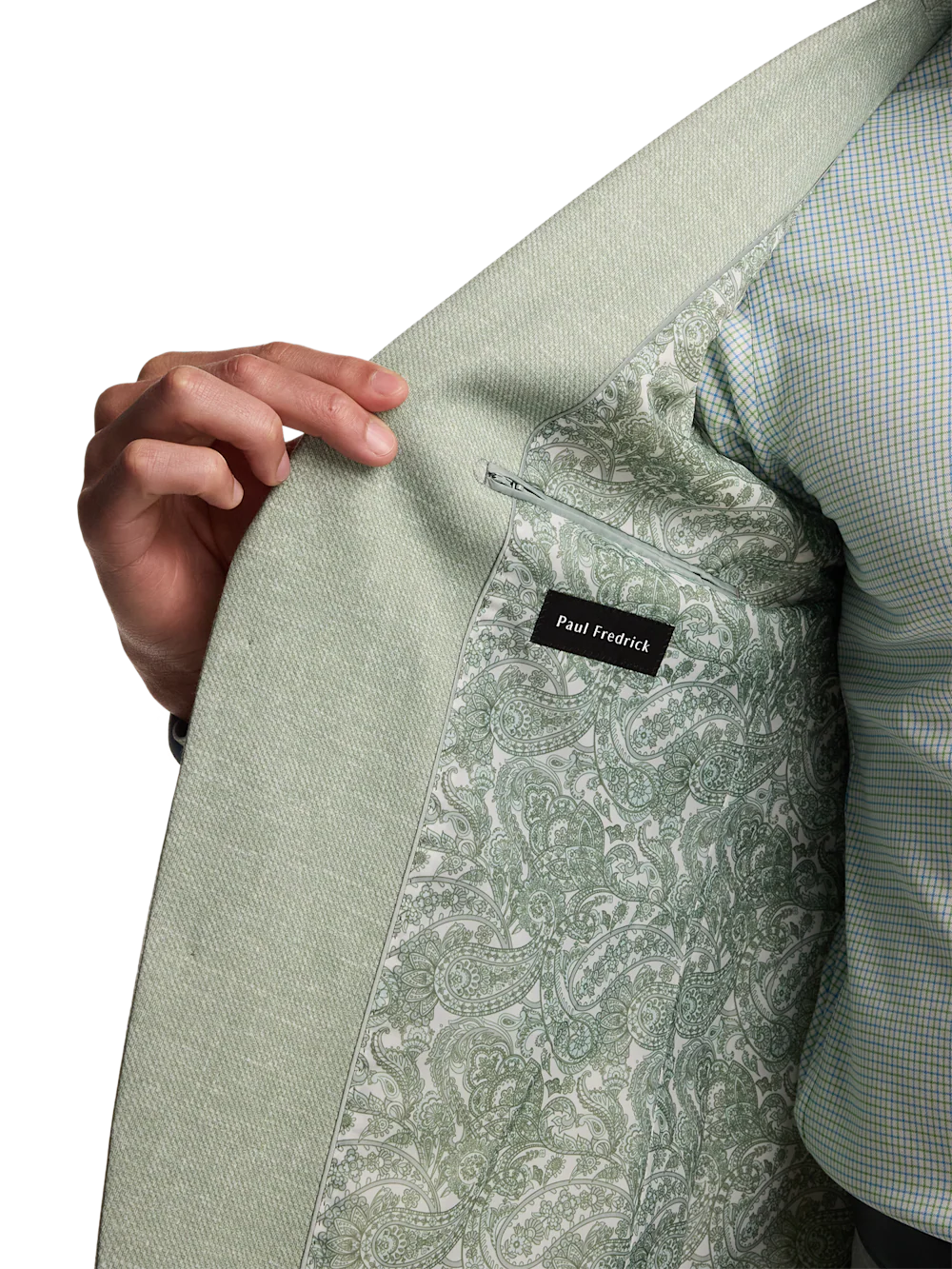 Knit Soft Touch Single Breasted Notch Lapel Sport Coat - Light Green - Image 4