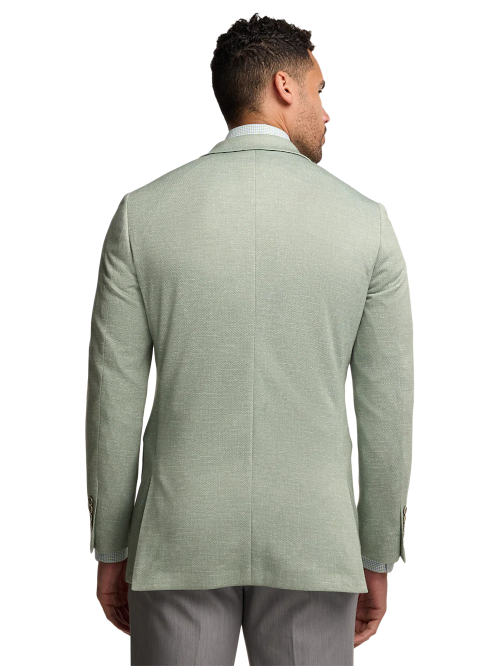 Knit Soft Touch Single Breasted Notch Lapel Sport Coat - Light Green - Image 7