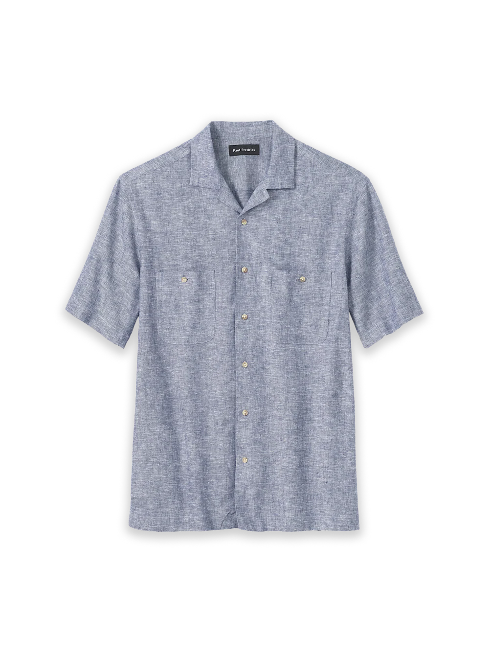 Linen Blend Solid Casual Shirt - Blue