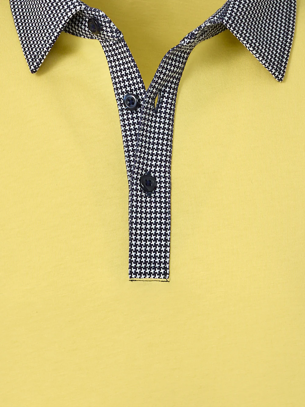 Mercerized Cotton Three Button Polo - Yellow - Image 6
