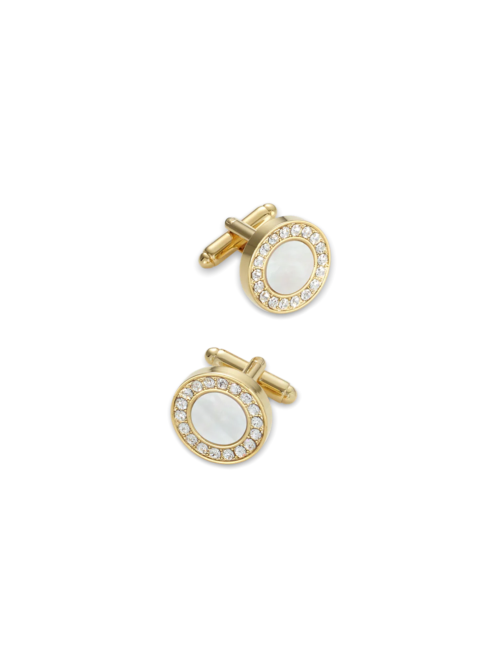 Mother of Pearl & Crystal Cufflinks - Gold