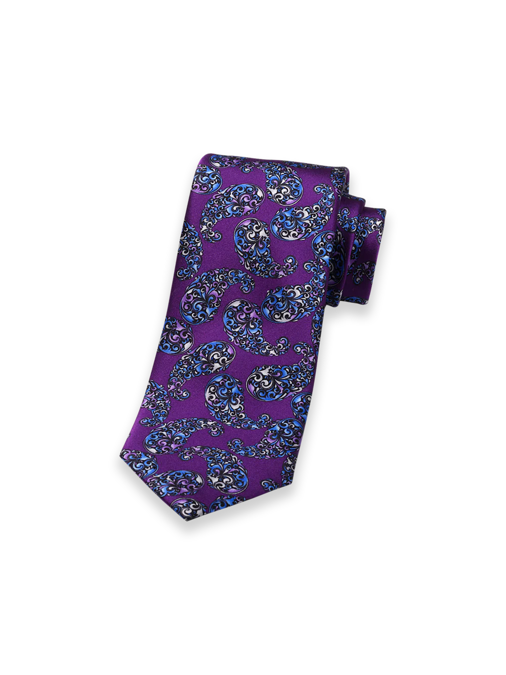 Paisley Italian Printed Silk Tie - Purple Multi