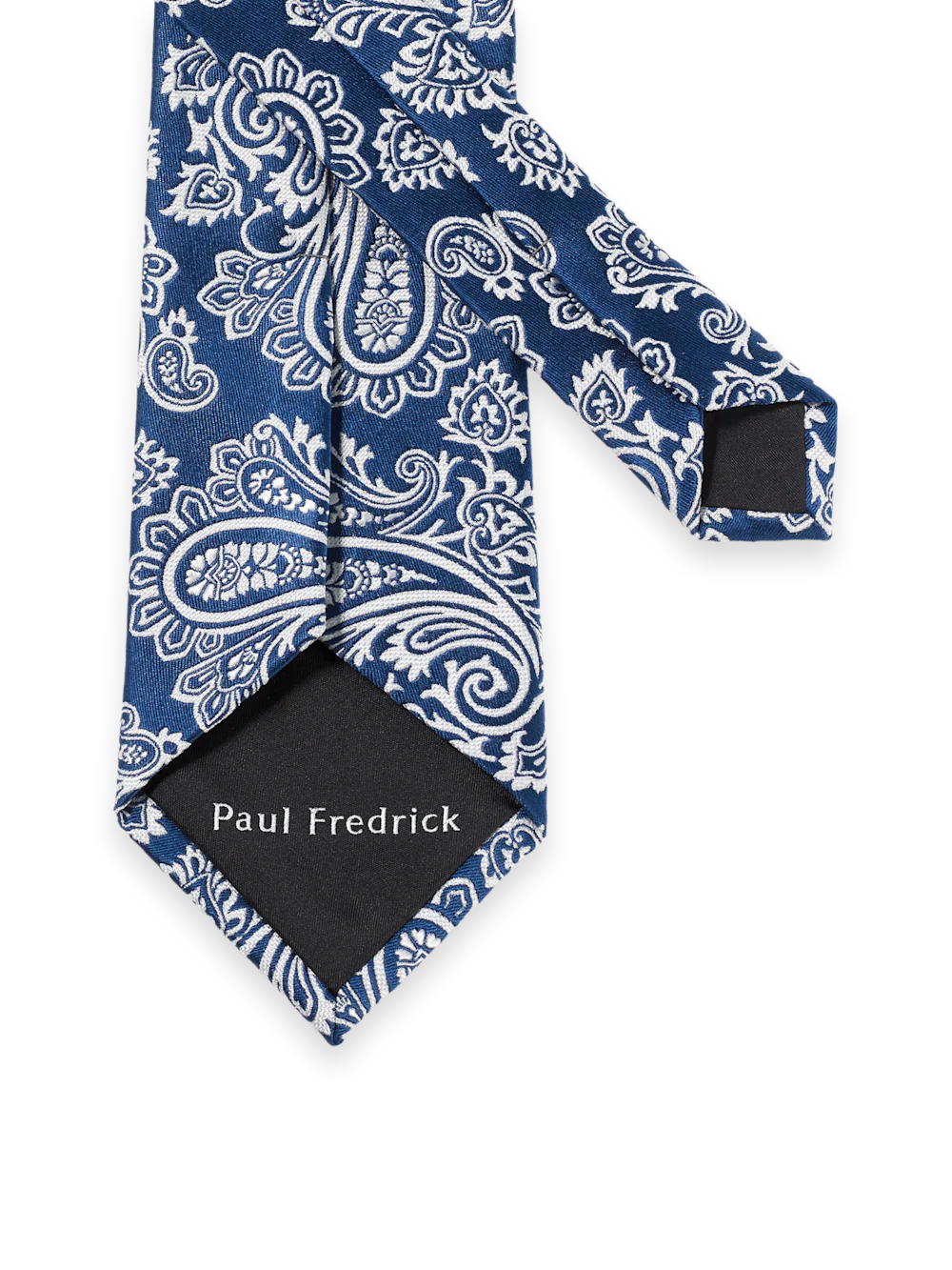 Paisley Woven Silk Tie - Blue/white - Image 3