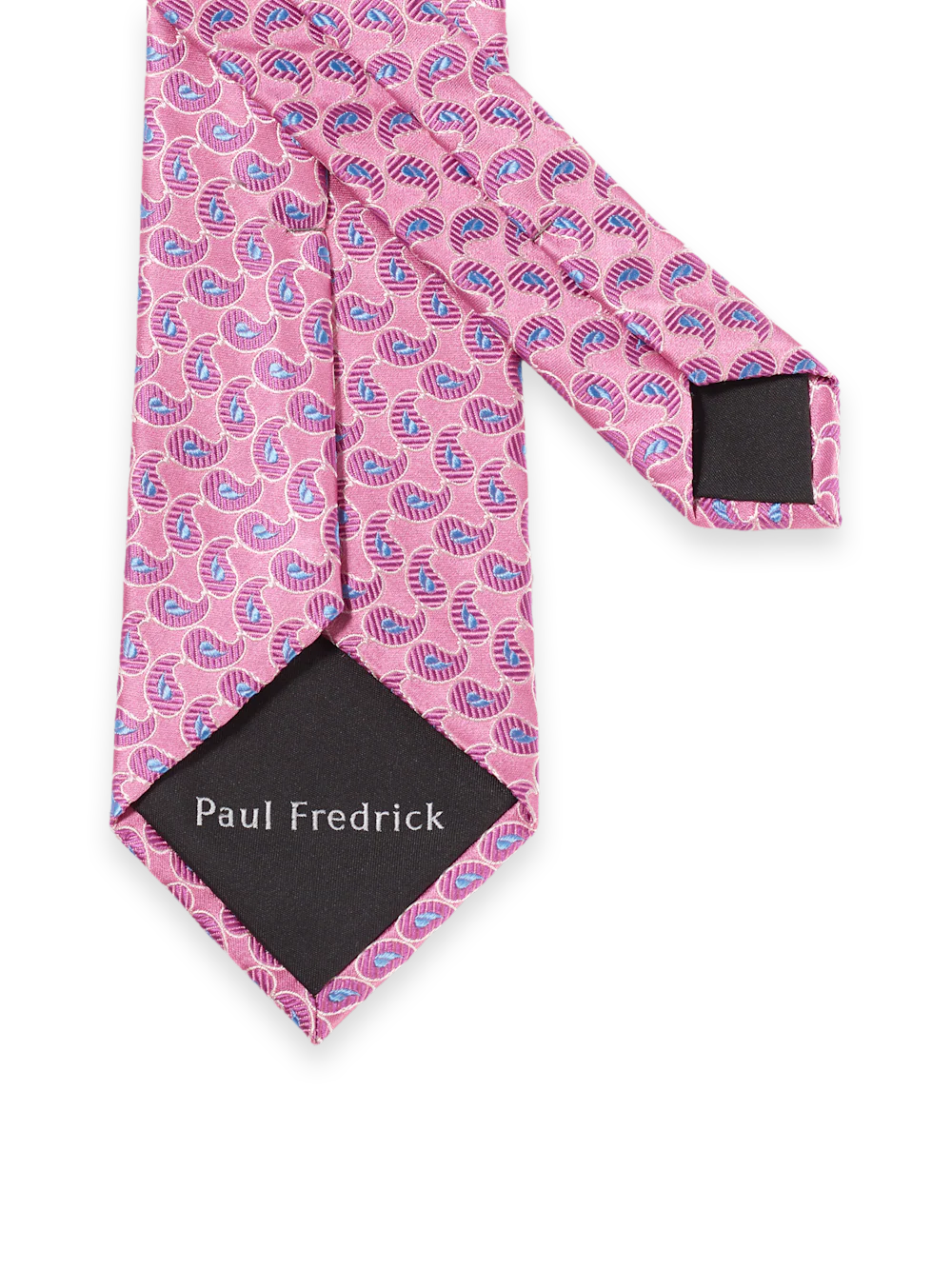 Paisley Woven Silk Tie - Pink/blue - Image 3