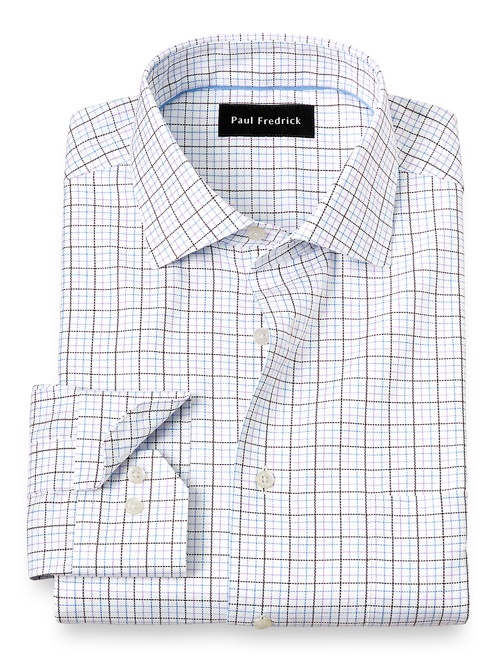 Royal Oxford Comfort Stretch Non-Iron Tattersall Dress Shirt - Multi