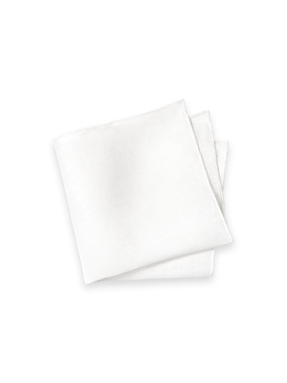 Solid Linen Pocket Square - White