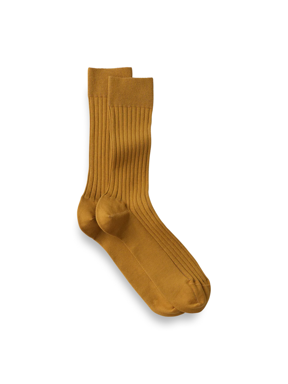 Solid Rib Cotton Blend Sock - Gold