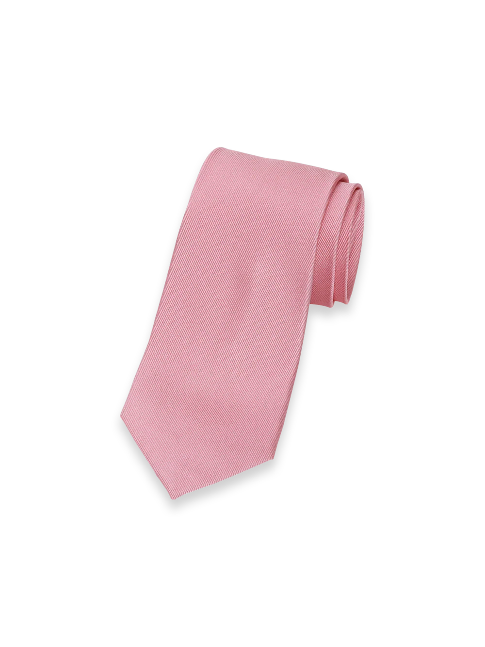 Solid Twill Woven Silk Tie - Pink