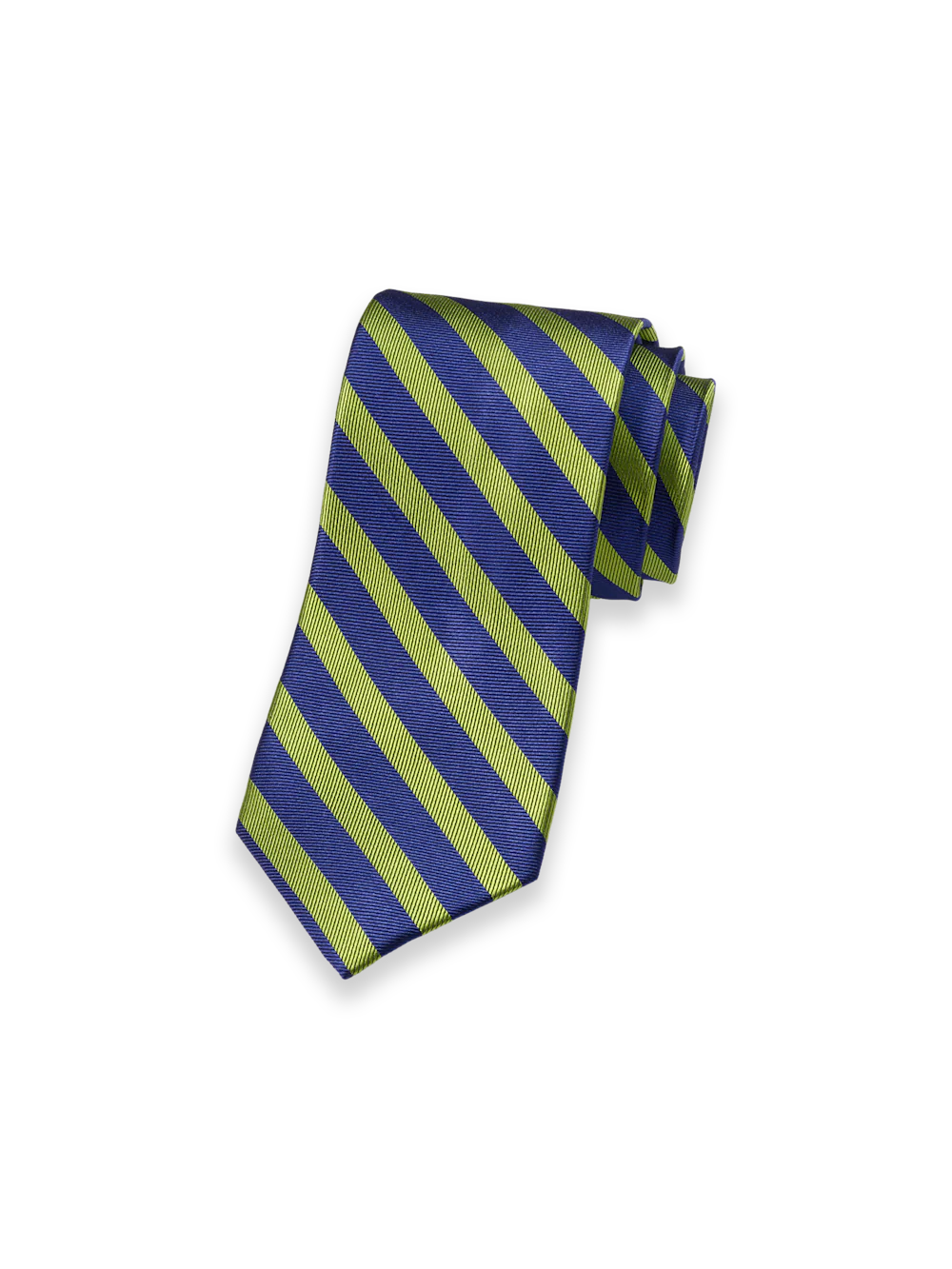 Stripe Woven Silk Tie - Green/navy