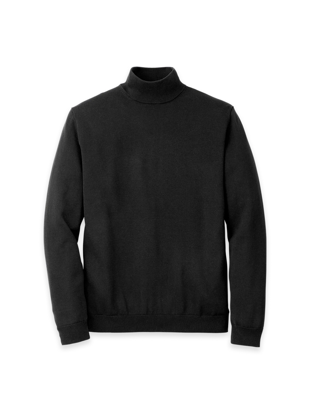 Supima Cotton Mock Neck Sweater - Black