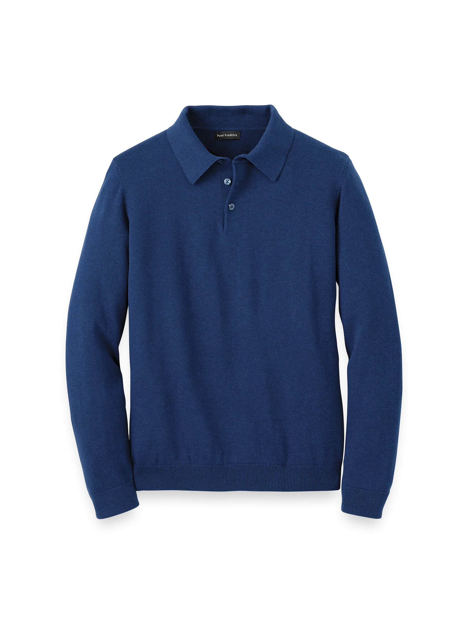 Supima Cotton Three Button Polo - Dark Blue