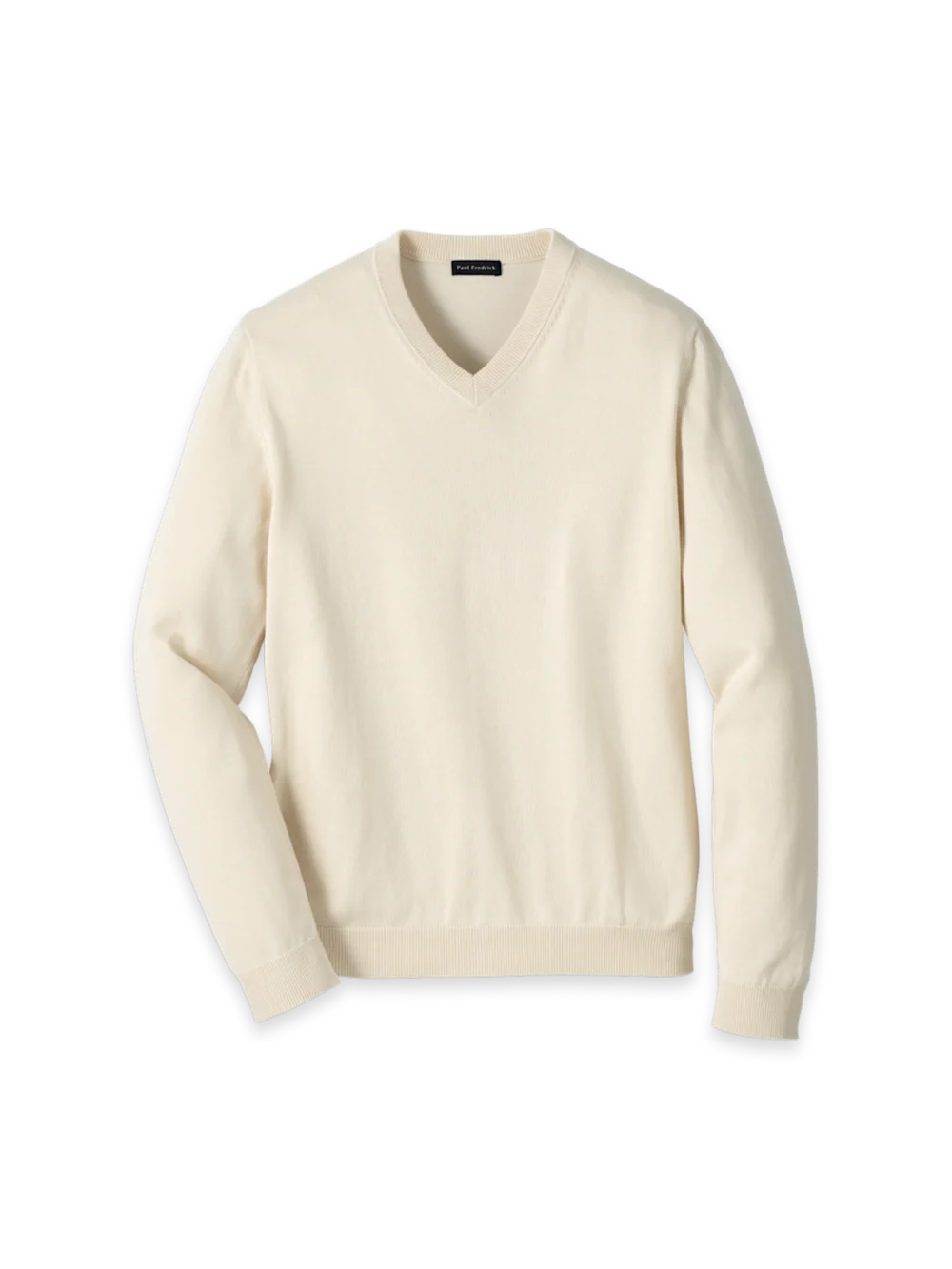 Supima Cotton V-neck Sweater - Ivory