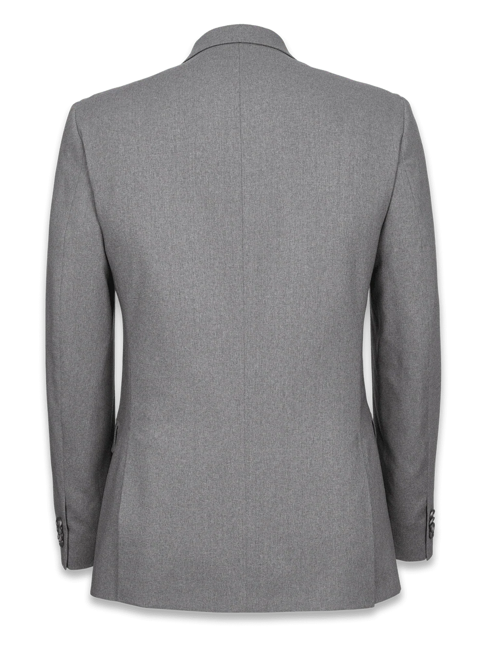 Tailored Fit Essential Wool Double Breasted Peak Lapel Suit Jacket - Brown - Image 4