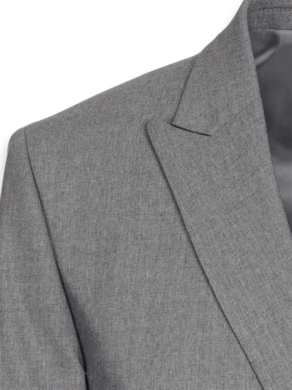 Tailored Fit Essential Wool Double Breasted Peak Lapel Suit Jacket - Grey - Image 3