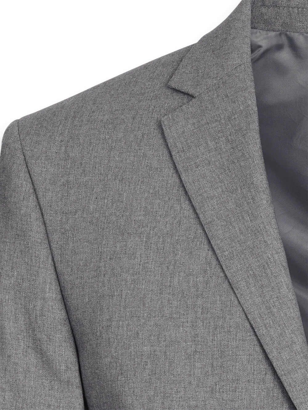 Tailored Fit Wool Essential Wool Notch Lapel Suit Jacket - Black - Image 3