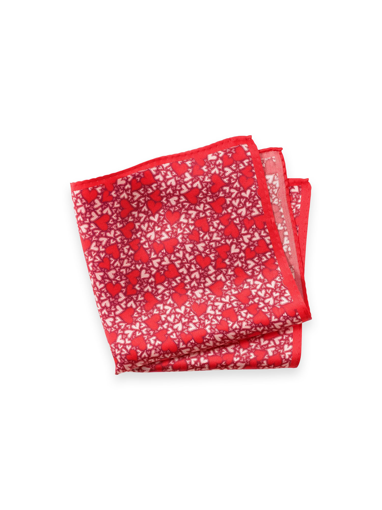 Valentine's Day Hearts Silk Pocket Square - Red