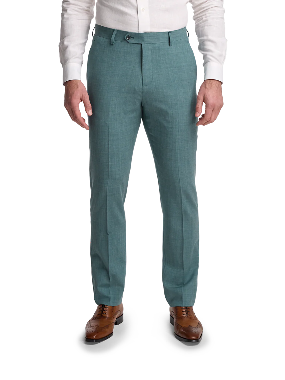 Wool Bengaline Suit Pants - Teal - Image 2