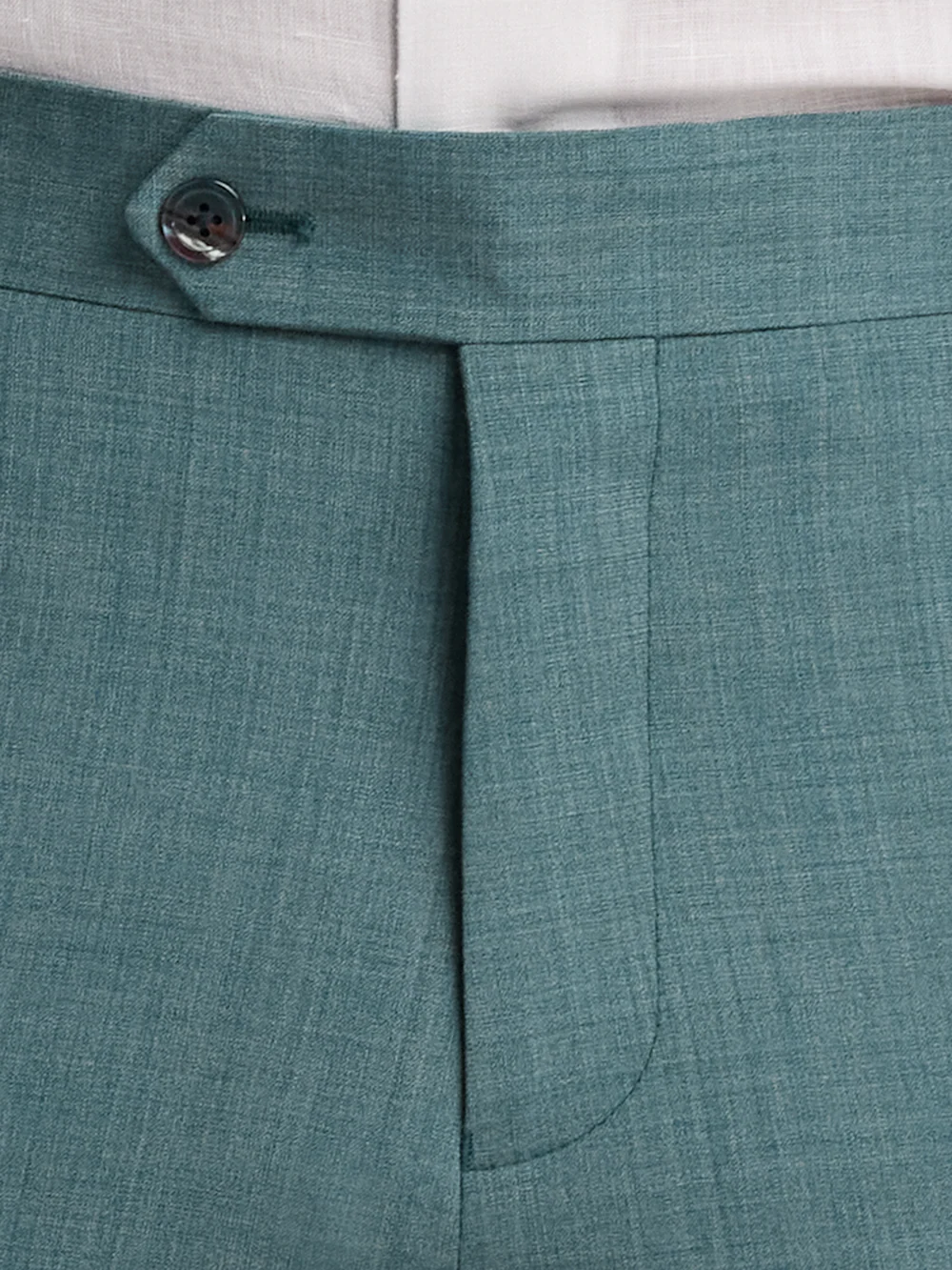 Wool Bengaline Suit Pants - Teal - Image 5