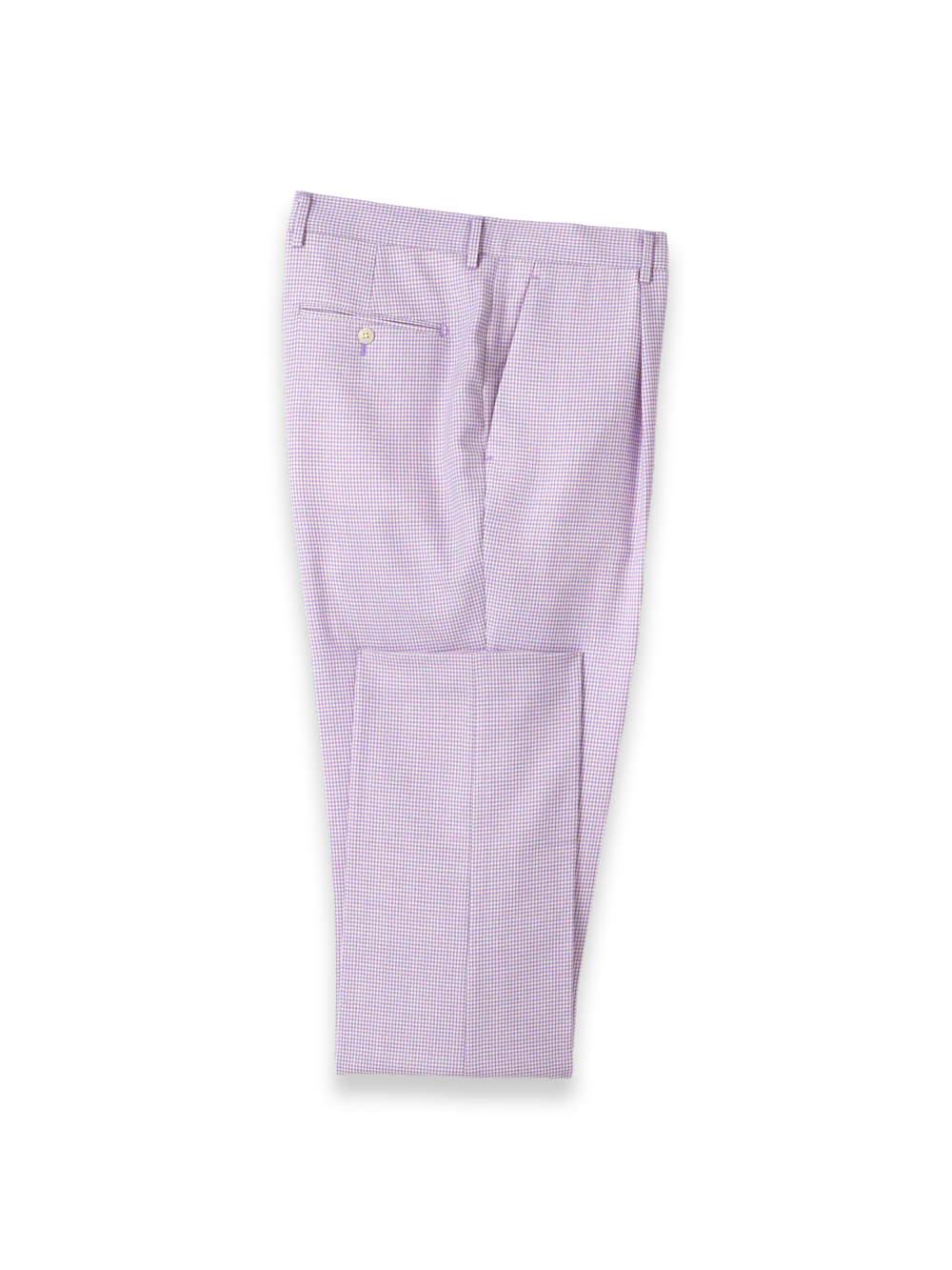 Wool Blend Houndstooth Single Pleat Suit Pant - Purple