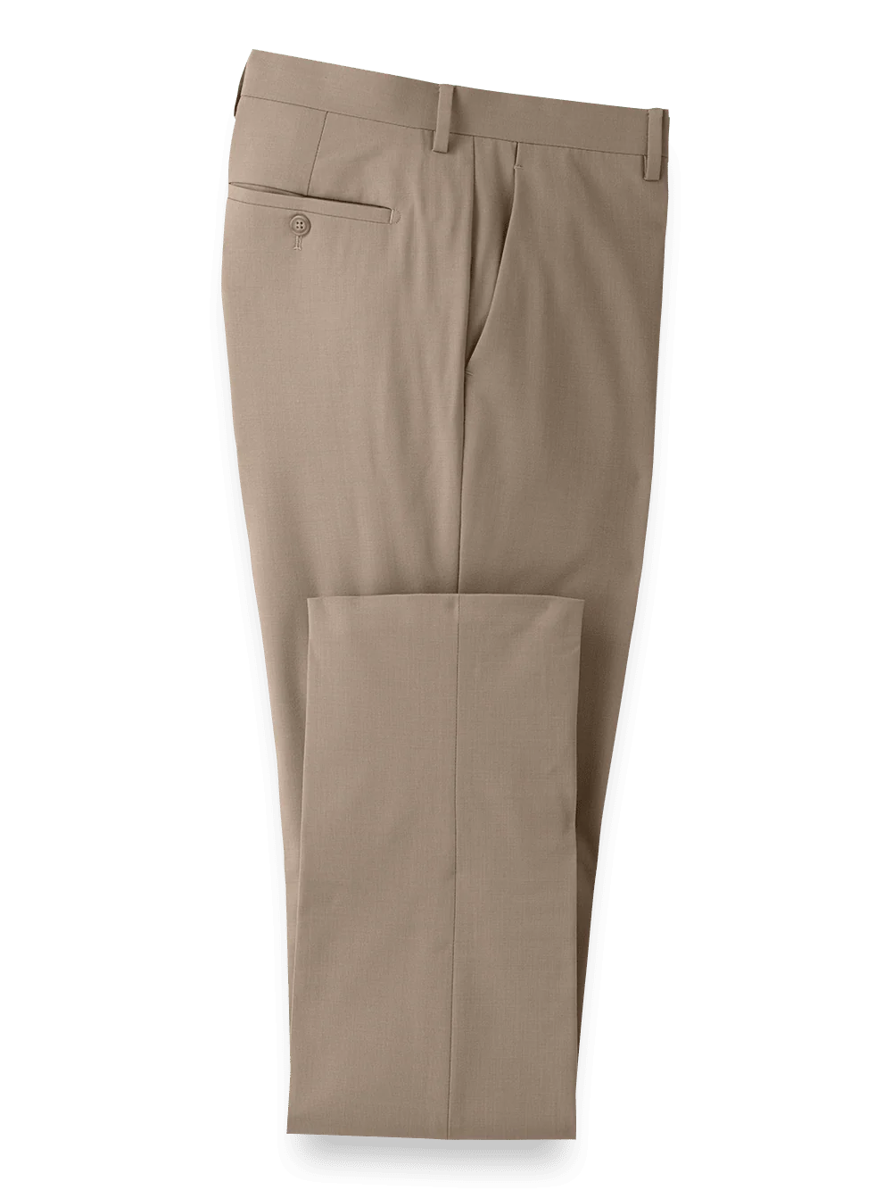 Wool Stretch Bengaline Suit Pants - Light Tan
