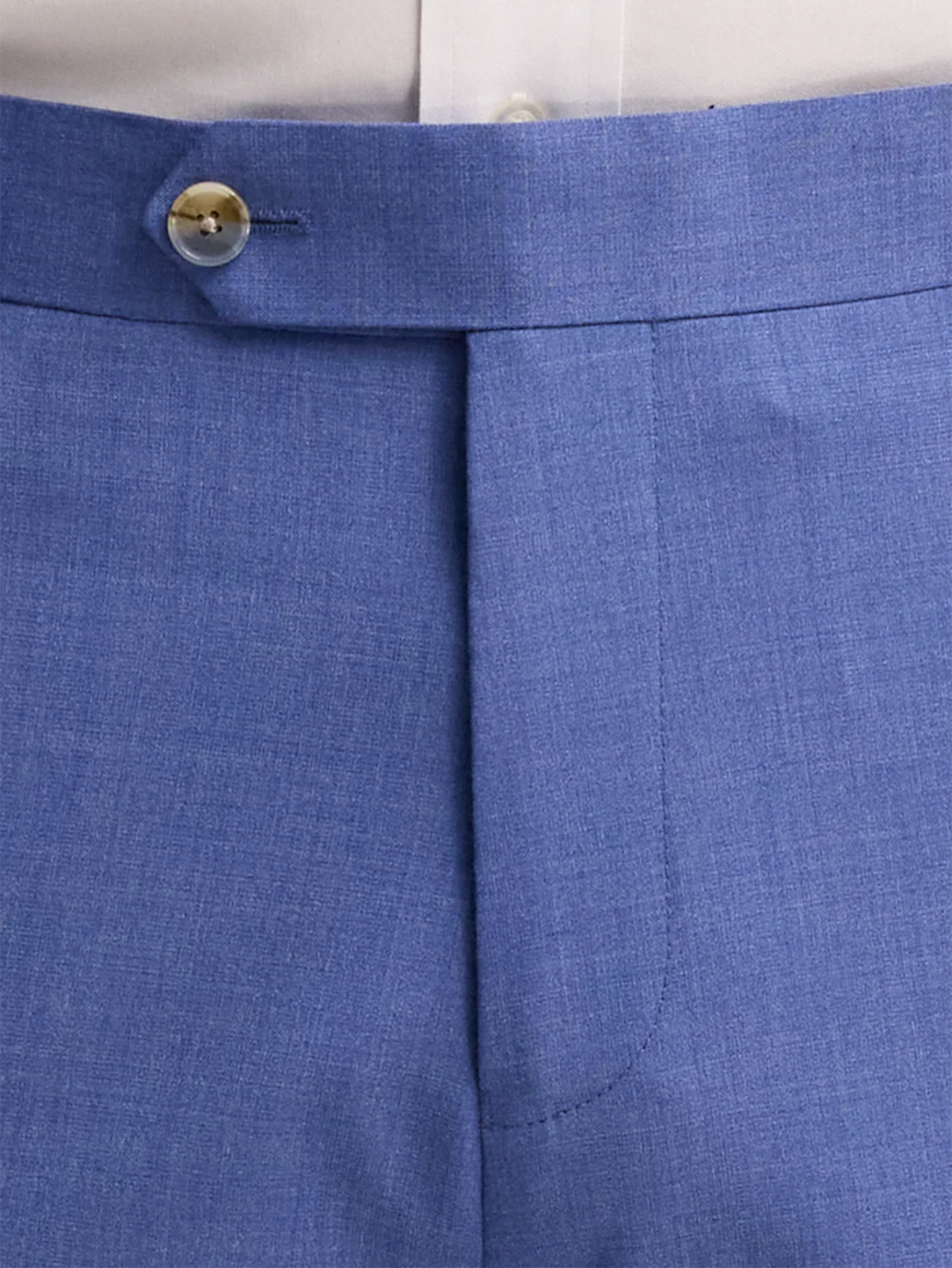 French Blue Wool Stretch Bengaline Suit Pants - French Blue - Image 4