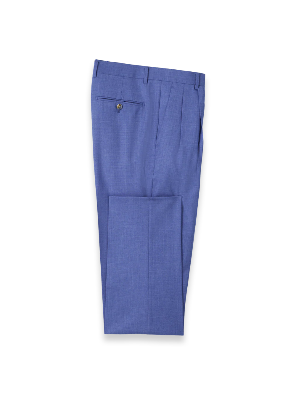 French Blue Wool Stretch Bengaline Suit Pants - French Blue - Image 5